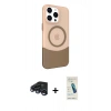 MARSİLYAN™- iPhone 15 Pro Max Kılıf Çekirdek Asil Özel Seri - Şeffaf Pasifik Cam Ekran Koruyucu + Raze Metal Kamera Lens - LT