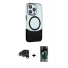 MARSİLYAN™- iPhone 15 Pro Max Kılıf Çekirdek Asil Özel Seri - Siyah 360 Mat Full Body Arka Koruyucu + Raze Metal Kamera Lens - GS