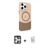 MARSİLYAN™- iPhone 15 Pro Max Kılıf Çekirdek Asil Özel Seri - Siyah Bilvis 0.18mm Plus Cam Ekran Koruyucu + PVD Metal Kamera Lens - GS