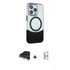MARSİLYAN™- iPhone 15 Pro Max Kılıf Çekirdek Asil Özel Seri - Siyah Bilvis 0.18mm Plus Cam Ekran Koruyucu + Raze Metal Kamera Lens - GS