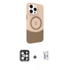 MARSİLYAN™- iPhone 15 Pro Max Kılıf Çekirdek Asil Özel Seri - Siyah Bilvis 0.18mm Plus Cam Ekran Koruyucu + PVD Metal Kamera Lens - LT