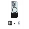 MARSİLYAN™- iPhone 15 Pro Max Kılıf Çekirdek Asil Özel Seri - Siyah Bilvis 0.18mm Plus Cam Ekran Koruyucu + PVD Metal Kamera Lens - GI
