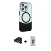 MARSİLYAN™- iPhone 15 Pro Max Kılıf Çekirdek Asil Özel Seri - Siyah Bilvis 3D Cam Ekran Koruyucu + Raze Metal Kamera Lens - GS