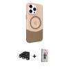 MARSİLYAN™- iPhone 15 Pro Max Kılıf Çekirdek Asil Özel Seri - Siyah Bilvis 3D Cam Ekran Koruyucu + Raze Metal Kamera Lens - TMGI