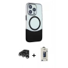 MARSİLYAN™- iPhone 15 Pro Max Kılıf Çekirdek Asil Özel Seri - Siyah Bilvis Hayalet Cam Ekran Koruyucu + Raze Metal Kamera Lens - GS