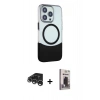 MARSİLYAN™- iPhone 15 Pro Max Kılıf Çekirdek Asil Özel Seri - Siyah Bilvis Hayalet Cam Ekran Koruyucu + Raze Metal Kamera Lens - GS