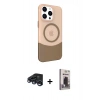 MARSİLYAN™- iPhone 15 Pro Max Kılıf Çekirdek Asil Özel Seri - Siyah Bilvis Hayalet Cam Ekran Koruyucu + Raze Metal Kamera Lens - LT