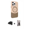 MARSİLYAN™- iPhone 15 Pro Max Kılıf Çekirdek Asil Özel Seri - Siyah Bilvis Hayalet Cam Ekran Koruyucu + Raze Metal Kamera Lens - SH