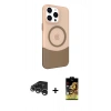 MARSİLYAN™- iPhone 15 Pro Max Kılıf Çekirdek Asil Özel Seri - Siyah Buffer Cam Ekran Koruyucu + Raze Metal Kamera Lens - GS