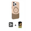 MARSİLYAN™- iPhone 15 Pro Max Kılıf Çekirdek Asil Özel Seri - Siyah Buffer Cam Ekran Koruyucu + PVD Metal Kamera Lens - GI