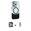 MARSİLYAN™- iPhone 15 Pro Max Kılıf Çekirdek Asil Özel Seri - Siyah Joko Magic 5D Cam + PVD Metal Kamera Lens - LT