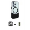 MARSİLYAN™- iPhone 15 Pro Max Kılıf Çekirdek Asil Özel Seri - Siyah Joko Magic 5D Hayalet Cam + PVD Metal Kamera Lens - GI