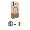 MARSİLYAN™- iPhone 15 Pro Max Kılıf Çekirdek Asil Özel Seri - Siyah Joko Magic 5D Hayalet Cam + Lacivert PVD Metal Kamera Lens