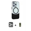 MARSİLYAN™- iPhone 15 Pro Max Kılıf Çekirdek Asil Özel Seri - Siyah Joko Magic 5D Hayalet Cam + PVD Metal Kamera Lens - LT