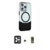 MARSİLYAN™- iPhone 15 Pro Max Kılıf Çekirdek Asil Özel Seri - Siyah Joko Magic 5D Hayalet Cam + PVD Metal Kamera Lens - SH