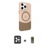 MARSİLYAN™- iPhone 15 Pro Max Kılıf Çekirdek Asil Özel Seri - Siyah Joko Magic 5D Hayalet Cam + PVD Metal Kamera Lens - SH