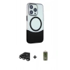 MARSİLYAN™- iPhone 15 Pro Max Kılıf Çekirdek Asil Özel Seri - Siyah Joko Magic 5D Hayalet Cam + Raze Metal Kamera Lens - TMGI