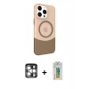 MARSİLYAN™- iPhone 15 Pro Max Kılıf Çekirdek Asil Özel Seri - Siyah Polymer Nano Ekran Koruyucu + PVD Metal Kamera Lens - GS