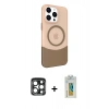 MARSİLYAN™- iPhone 15 Pro Max Kılıf Çekirdek Asil Özel Seri - Siyah Polymer Nano Ekran Koruyucu + PVD Metal Kamera Lens - LT