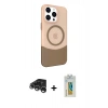 MARSİLYAN™- iPhone 15 Pro Max Kılıf Çekirdek Asil Özel Seri - Siyah Polymer Nano Ekran Koruyucu + Raze Metal Kamera Lens - GS