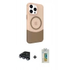 MARSİLYAN™- iPhone 15 Pro Max Kılıf Çekirdek Asil Özel Seri - Siyah Polymer Nano Ekran Koruyucu + Raze Metal Kamera Lens - LT