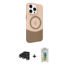 MARSİLYAN™- iPhone 15 Pro Max Kılıf Çekirdek Asil Özel Seri - Siyah Polymer Nano Ekran Koruyucu + Raze Metal Kamera Lens - TMGI