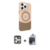 MARSİLYAN™- iPhone 15 Pro Max Kılıf Çekirdek Asil Özel Seri - Siyah Vanessa Magic Cam + Gümüş PVD Metal Kamera Lens