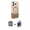 MARSİLYAN™- iPhone 15 Pro Max Kılıf Çekirdek Asil Özel Seri - Siyah Vanessa Magic Cam + PVD Metal Kamera Lens - LT