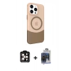 MARSİLYAN™- iPhone 15 Pro Max Kılıf Çekirdek Asil Özel Seri - Siyah Vanessa Magic Cam + PVD Metal Kamera Lens - TU
