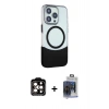 MARSİLYAN™- iPhone 15 Pro Max Kılıf Çekirdek Asil Özel Seri - Siyah Vanessa Magic Cam + PVD Metal Kamera Lens - TU
