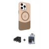 MARSİLYAN™- iPhone 15 Pro Max Kılıf Çekirdek Asil Özel Seri - Siyah Vanessa Magic Cam + Raze Metal Kamera Lens - TMGI