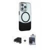 MARSİLYAN™- iPhone 15 Pro Max Kılıf Çekirdek Asil Özel Seri - Siyah Vanessa Magic Cam + Raze Metal Kamera Lens - TMGI