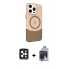 MARSİLYAN™- iPhone 15 Pro Max Kılıf Çekirdek Asil Özel Seri - Siyah Vanessa Magic Cam + PVD Metal Kamera Lens - SH