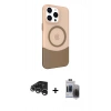 MARSİLYAN™- iPhone 15 Pro Max Kılıf Çekirdek Asil Özel Seri - Siyah Vanessa Magic Hayalet Cam + Raze Metal Kamera Lens - GS