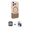 MARSİLYAN™- iPhone 15 Pro Max Kılıf Çekirdek Asil Özel Seri - Siyah Vanessa Magic Hayalet Cam + PVD Metal Kamera Lens - GI