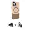 MARSİLYAN™- iPhone 15 Pro Max Kılıf Çekirdek Asil Özel Seri - Siyah Vanessa Magic Hayalet Cam + Raze Metal Kamera Lens - TMGI