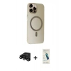 MARSİLYAN™- iPhone 15 Pro Max Kılıf Çekirdek Modern Prime - Şeffaf Pasifik Cam Ekran Koruyucu + Raze Metal Kamera Lens - SH