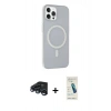 MARSİLYAN™- iPhone 15 Pro Max Kılıf Çekirdek Modern Prime - Şeffaf Pasifik Cam Ekran Koruyucu + Raze Metal Kamera Lens - LT