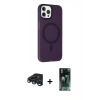 MARSİLYAN™- iPhone 15 Pro Max Kılıf Çekirdek Modern Prime - Siyah 360 Mat Full Body Arka Koruyucu + Raze Metal Kamera Lens - LT