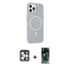 MARSİLYAN™- iPhone 15 Pro Max Kılıf Çekirdek Modern Prime - Siyah 360 Mat Full Body Arka Koruyucu + PVD Metal Kamera Lens - GS