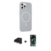 MARSİLYAN™- iPhone 15 Pro Max Kılıf Çekirdek Modern Prime - Siyah 360 Mat Full Body Arka Koruyucu + Raze Metal Kamera Lens - SH