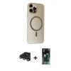MARSİLYAN™- iPhone 15 Pro Max Kılıf Çekirdek Modern Prime - Siyah 360 Mat Full Body Arka Koruyucu + Raze Metal Kamera Lens - LT
