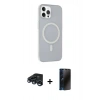 MARSİLYAN™- iPhone 15 Pro Max Kılıf Çekirdek Modern Prime - Siyah 3D Antistatik Hayalet Cam Ekran Koruyucu + Raze Metal Kamera Lens - LT