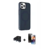 MARSİLYAN™- iPhone 15 Pro Max Kılıf Çekirdek Modern Prime - Siyah 3D Antistatik Mat Seramik Nano Ekran Koruyucu + Raze Metal Kamera Lens - LT