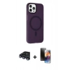 MARSİLYAN™- iPhone 15 Pro Max Kılıf Çekirdek Modern Prime - Siyah 3D Antistatik Mat Seramik Nano Ekran Koruyucu + Raze Metal Kamera Lens - LT