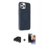 MARSİLYAN™- iPhone 15 Pro Max Kılıf Çekirdek Modern Prime - Siyah 3D Antistatik Mat Seramik Nano Ekran Koruyucu + Raze Metal Kamera Lens - TMGI