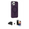 MARSİLYAN™- iPhone 15 Pro Max Kılıf Çekirdek Modern Prime - Siyah 3D Antistatik Mat Seramik Nano Ekran Koruyucu + Raze Metal Kamera Lens - TMGI