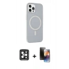 MARSİLYAN™- iPhone 15 Pro Max Kılıf Çekirdek Modern Prime - Siyah 3D Antistatik Mat Seramik Nano Ekran Koruyucu + PVD Metal Kamera Lens - SH