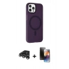 MARSİLYAN™- iPhone 15 Pro Max Kılıf Çekirdek Modern Prime - Siyah 3D Antistatik Mat Seramik Nano Ekran Koruyucu + Raze Metal Kamera Lens - GS