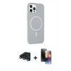 MARSİLYAN™- iPhone 15 Pro Max Kılıf Çekirdek Modern Prime - Siyah 3D Antistatik Mat Seramik Nano Ekran Koruyucu + Raze Metal Kamera Lens - LT